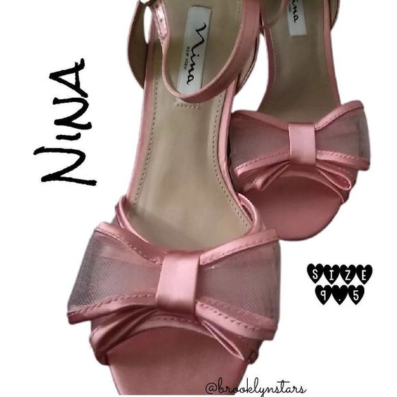 Nina Charm Slingback Shoe Bow Pink Size 9 1/2 - Picture 1 of 3